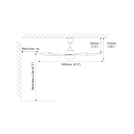ALPHA CEILING FAN AX80 5BLADES WALNUT ABS 56"