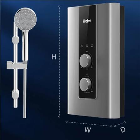HAIER SHOWER HEATER DC PUMP WITH HAND SHOWER EI38M-FP1S(MY) DARK GREY