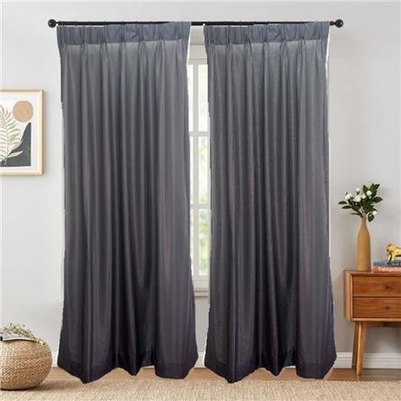 HLS SHEER CURTAIN HOOK VERA 140X310CM GRAY