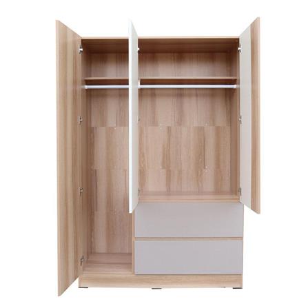 WARDROBE ME LIVING FINE 120CM NATURAL/CREAM/WHITE