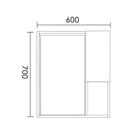 SORENTO MIRROR CABINET SRTMCB21411 GREY