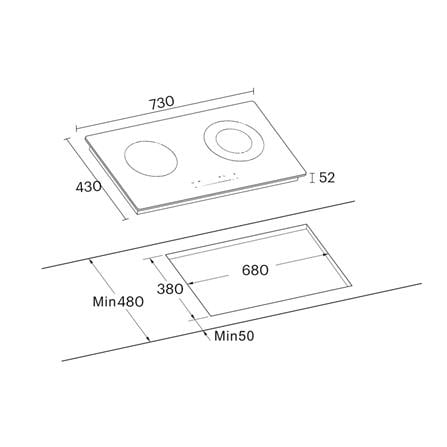 ROBAM CERAMIC HOB SRB-7W2H00 73CM BLACK
