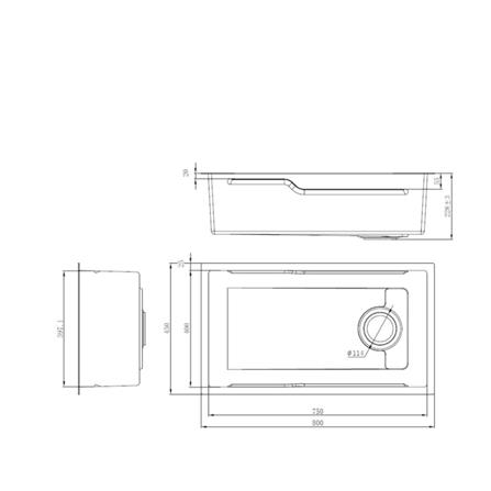 LIVINOX BUILT IN WORK SINK LWS-8045GM 1BOWL STAINLESS STEEL 304 80CM GUN METAL