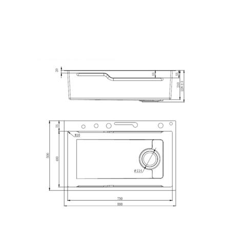 LIVINOX BUILT IN WORK SINK LWS-8050B 1BOWL STAINLESS STEEL 304 80CM GUN METAL