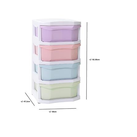 CABINET 4 DRAWERS 50X 47.2X 92.3CM JASMINE MULTICOLOR PASTEL