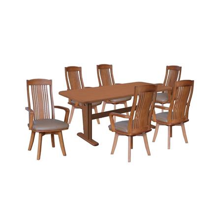 6-SEATER DINING TABLE SET FURDINI SYMPHONY LIGHTWALNUT [EXCLUSIVE FROM HOMEPRO THAILAND]