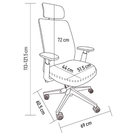 OFFICE CHAIR FURDINI DOMINIC MESH/FABRIC GREY [EXCLUSIVE FROM HOMEPRO THAILAND]