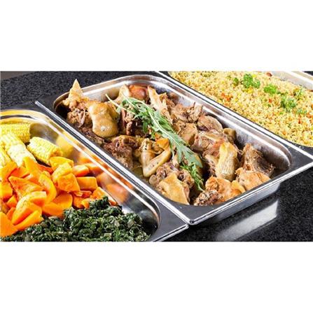 STAINLESS STEEL  FOOD PAN 32CM  WITH GLASS LID 144-GLT-3232