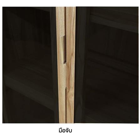 HIGH CABINET BURO REVOLUTION HC75 75CM NATURAL ASH/BLACK GLASS [EXCLUSIVE FROM HOMEPRO THAILAND]