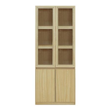 HIGH CABINET BURO REVOLUTION HC75 75CM NATURAL ASH/GLASS [EXCLUSIVE FROM HOMEPRO THAILAND]