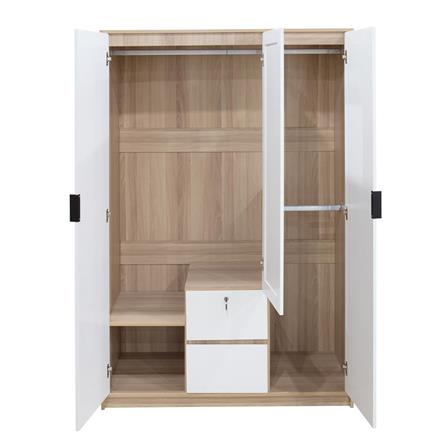 WARDROBE WITH 3 DOORS FURDINI GREATE WHITE OAK/WHITE [EXCLUSIVE FROM HOMEPRO THAILAND]
