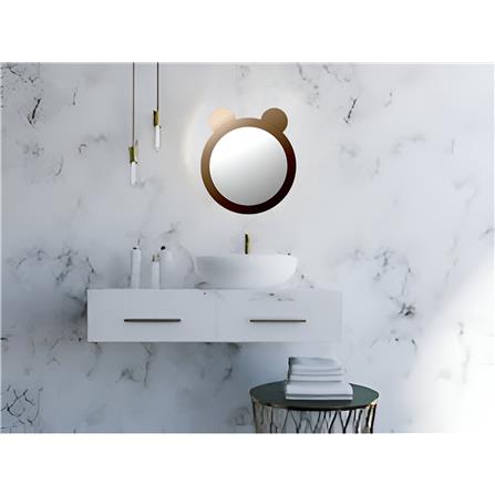 MODERN BATH TWO TONE BRONZE ROUND MIRROR MX-200 PANDA 64.5X56CM