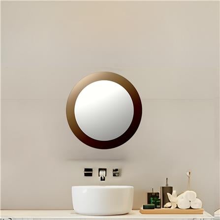 MODERN BATH TWO TONE BRONZE ROUND MIRROR MX 200 50X50CM