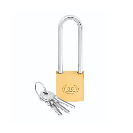 TRI-CIRCLE LONG SHACKLE  BRASS PADLOCK 32MM