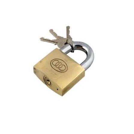 TRI-CIRCLE BRASS PADLOCK 25MM