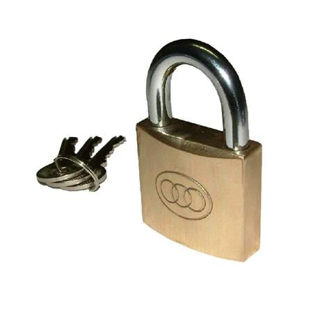 TRI-CIRCLE BRASS PADLOCK 25MM
