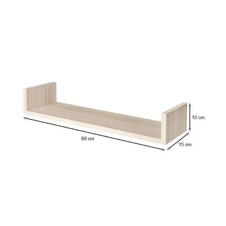 WALL SHELF U SHAPE COZI 60X15X10CM WALNUT