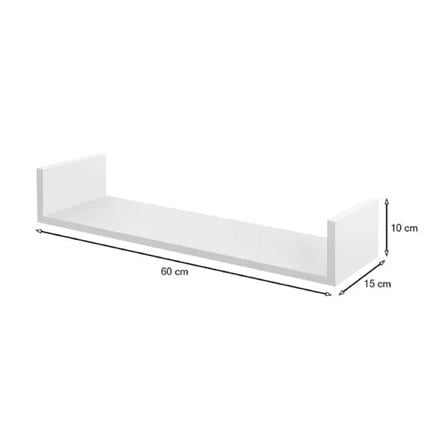 WALL SHELF U SHAPE COZI 60X15X10CM WHITE