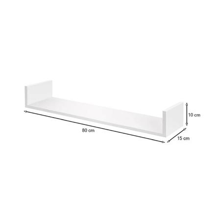 WALL SHELF U SHAPE COZI 80X15X10CM WHITE