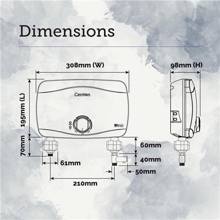 CENTON MULTI POINT WATER HEATER FORZA SERIES FR255E 5.5KW