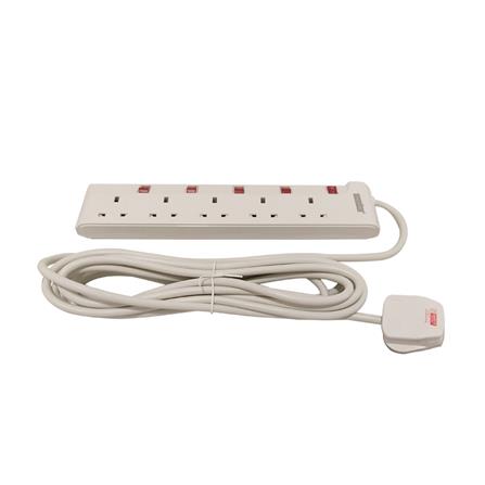 MORRIES EXTENSION SOCKET 5GANG 5.0M WITH NEON WHITE MS3255-5