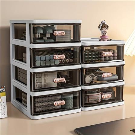 MINI 4 TIER DRAWER CROSSY+ 26X19X36CM WHITE