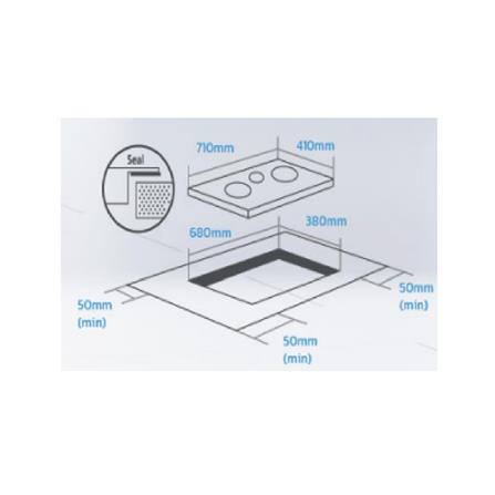 ELBA CERAMIC HOB ECH-Q7033ST(BK) 3ZONES 71CM