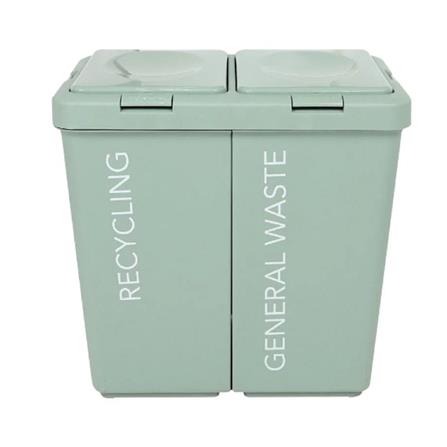 DUAL DUSTBIN 18+18L STACKO CIRCULAR PRODUCT LIGHT GREEN