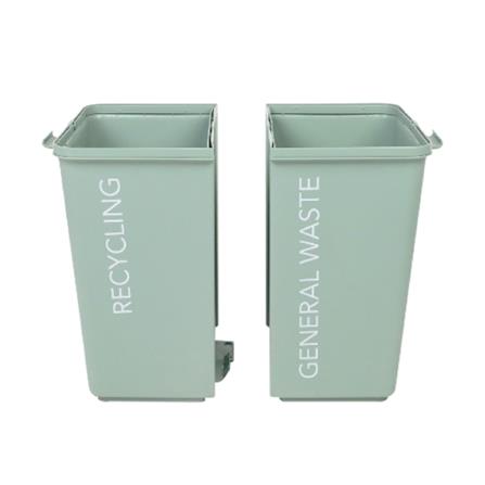 DUAL DUSTBIN 18+18L STACKO CIRCULAR PRODUCT LIGHT GREEN