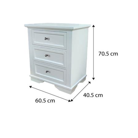 SNOOZELAND CORNWALL BEDSIDE TABLE WHITE