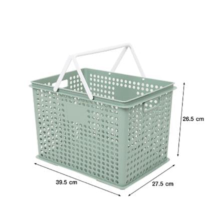 STORAGE BOX WITH HANDLE STACKO SIZE L CIRCULAR PRODUCT GREEN 39.5X27.5X26.5CM