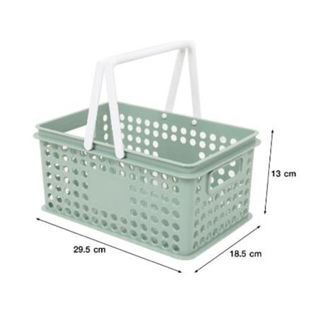 STORAGE BOX WITH HANDLE STACKO SIZE S CIRCULAR PRODUCT GREEN 29.5x18.5x13CM