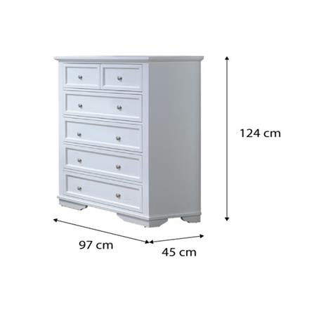 SNOOZELAND CORNWALL CHEST DRAWER WHITE
