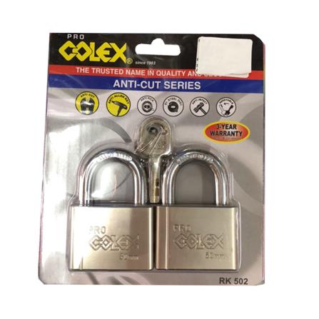 COLEX PRO ANTI-CUT PADLOCK RK502 50MM 2 EACH