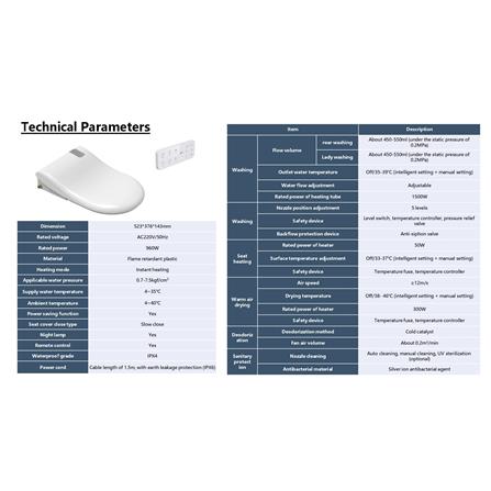 AKRON INTELLIGENT TOILET SEAT FE110-32-RD3 WHITE