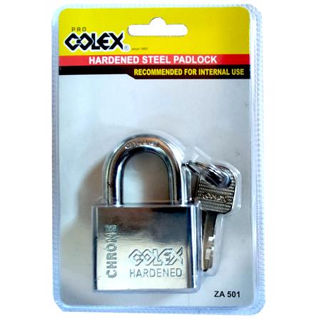 COLEX HARDENED STEEL SINGLE PADLOCK ZA501 50MM