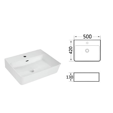 AKRON WALL HUNG WASHBASIN WLWH 540N WHITE