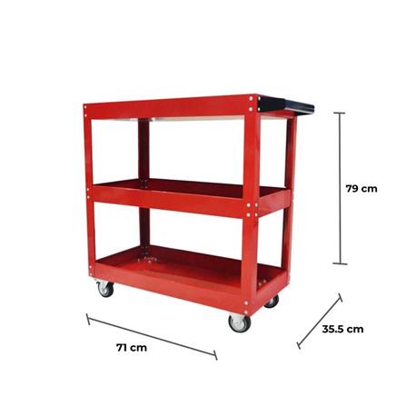 TOOL STORAGE TROLLEY CART WITHOUT DRAWER 79X36X77CM RED [EXCLUSIVE FROM HOMEPRO THAILAND]