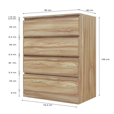 CHEST OF 4 DRAWERS BURO ANTARES LC80 DW AROMA OAK [EXCLUSIVE FROM HOMEPRO THAILAND]