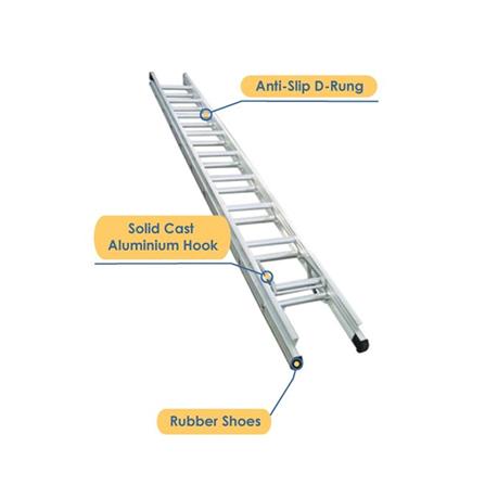 EVERLAST 15" EXTENSION ALUMINIUM LADDER (150kg) (SIRIM)