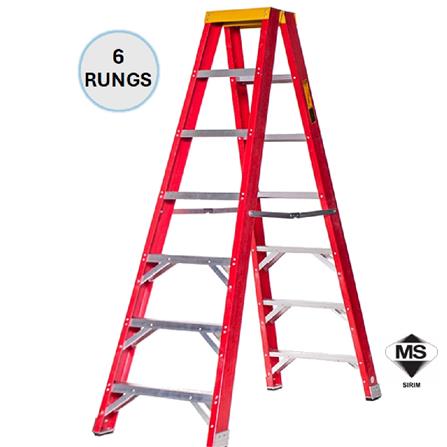 EVERLAST 6" DOUBLE SIDED FIBERGLASS  LADDER (150kg) (SIRIM)