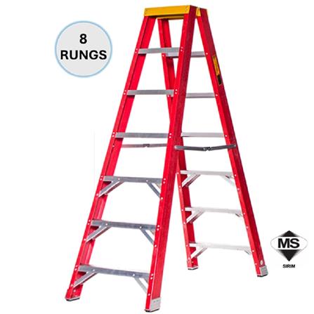 EVERLAST 8" DOUBLE SIDED FIBERGLASS  LADDER (150kg) (SIRIM)