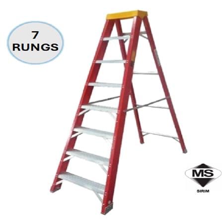 EVERLAST 7" SINGLE SIDED FIBERGLASS LADDER (150kg) (SIRIM)