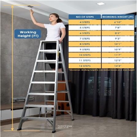 EVERLAST 9" HEAVY DUTY CERTIFIED LADDER (150kg) (SIRIM)