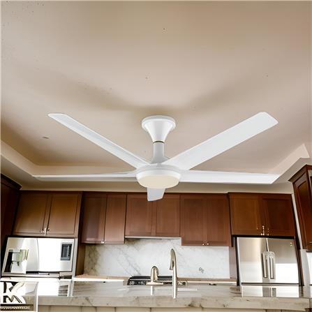 RUBINE CEILING FAN TRAPITO LED 5BLADE MATTE WHITE 56INCH