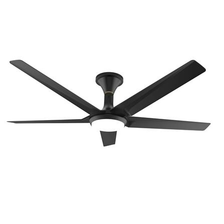 RUBINE CEILING FAN TRAPITO 5BLADE LED MATTE BLACK 56INCH