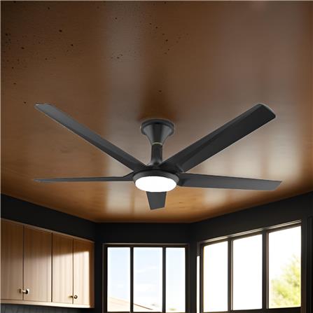 RUBINE CEILING FAN TRAPITO 5BLADE LED MATTE BLACK 56INCH