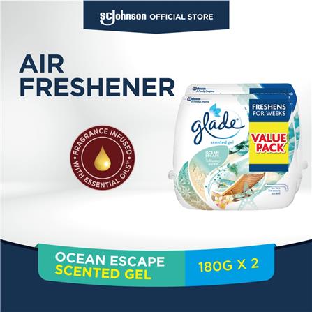 SCENTED GEL GLADE 180G TWIN PACK OCEAN ESCAPE