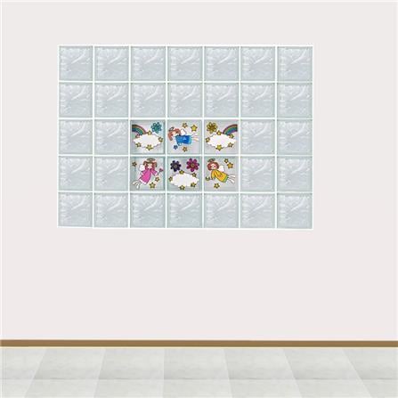 CHANG KAEW GLASS BLOCK 19X19X8CM ANGEL SET 6PCS