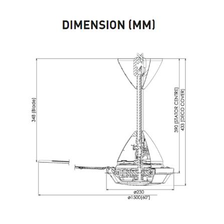KDK CEILING FAN K15V0 WHITE 3BLADES 60"